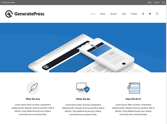 GeneratePress, plantilla de WordPress 